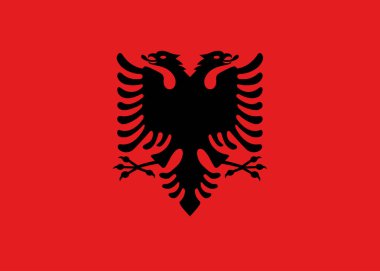 Arnavutluk ulusal bayrak. Vektör çizim. Tiran