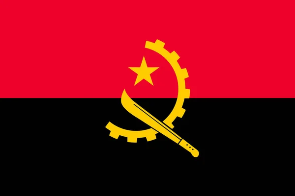Bandiera Nazionale Angola Illustrazione Vettoriale Luanda — Vettoriale Stock
