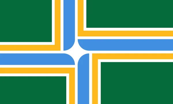 Zászló a Portland, Oregon állam. Amerikai Egyesült Államok — Stock Vector