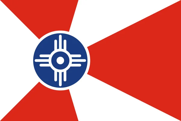 ウィチタ、カンザス州の旗。アメリカ合衆国 — ストックベクタ