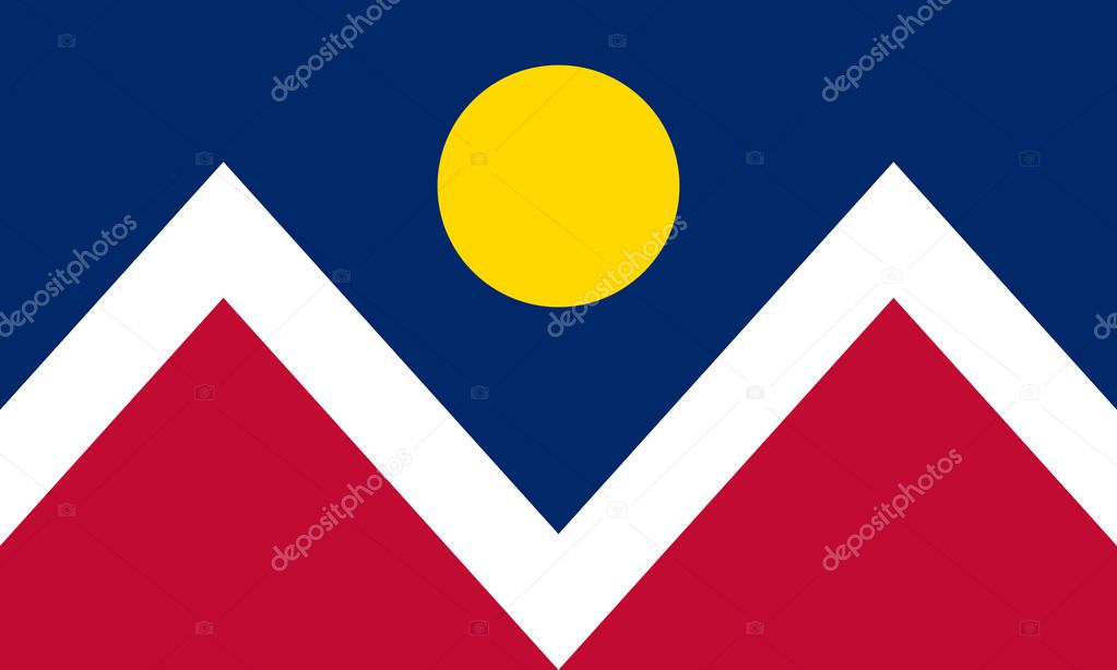 Flag of Denver, Colorado. United States of America
