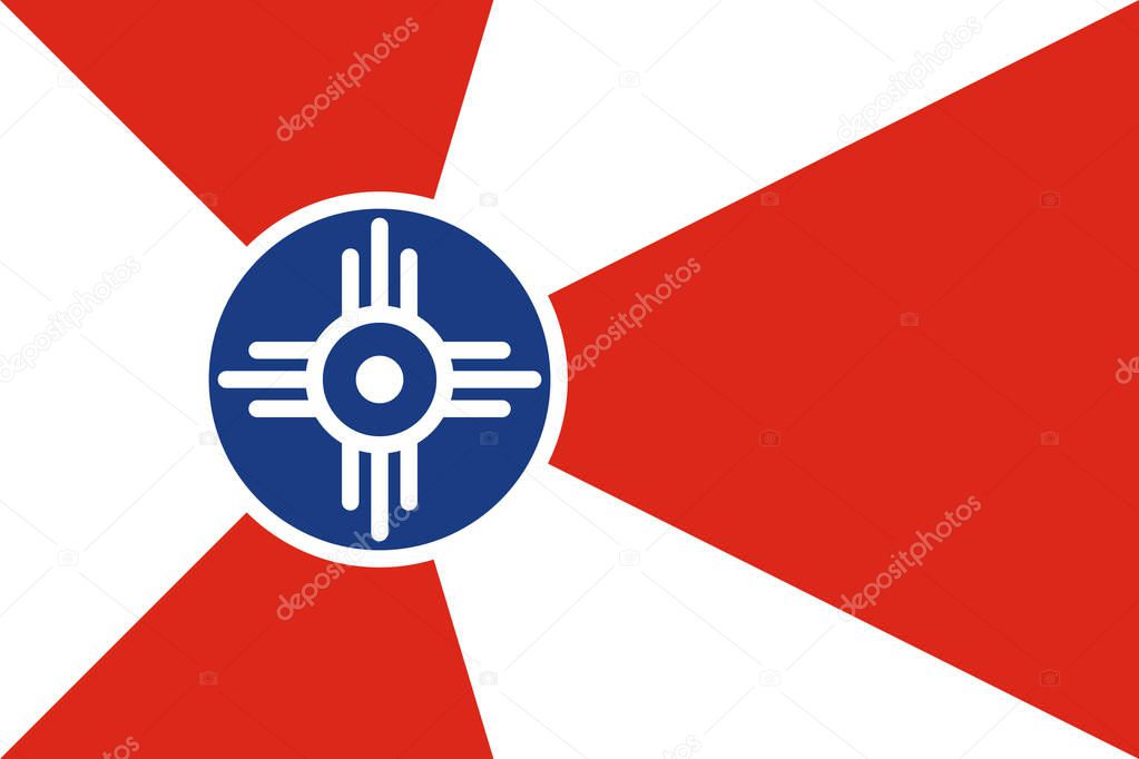 Flag of Wichita, Kansas. United States of America