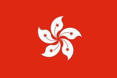 Hong Kong bayrağı vektör. Çin 