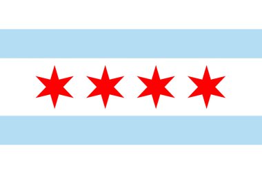 Chicago, Illinois vektör bayrağı. Amerika Birleşik Devletleri