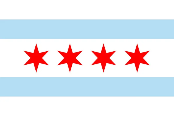 Vector flag of Chicago, Illinois. United States of America — Stock Vector