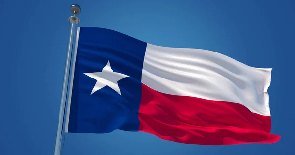 Bandera de Texas en el viento, ilustración 3d — Foto de Stock