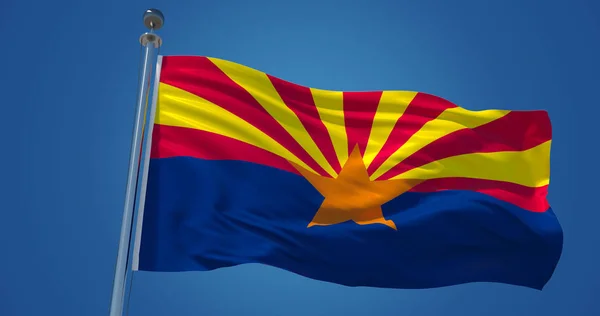 Arizona vlag in de wind, 3d illustratie — Stockfoto