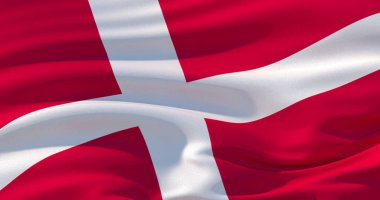 Denmark flag patriotic background, 3d illustration clipart