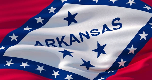 Arkansas je vlajka vlasteneckého zázemí. 3D ilustrace — Stock fotografie