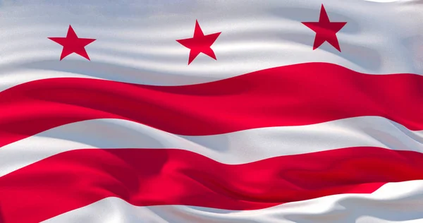 Washington, District of Columbia flagga. Patriotiska bakgrund. 3d — Stockfoto