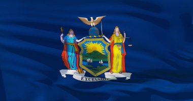 Dalgalı New York Devlet bayrağı atış kapatın