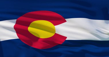 Colorado bayrak kumaş doku, 3d gerçekçi illüstrasyon kapak