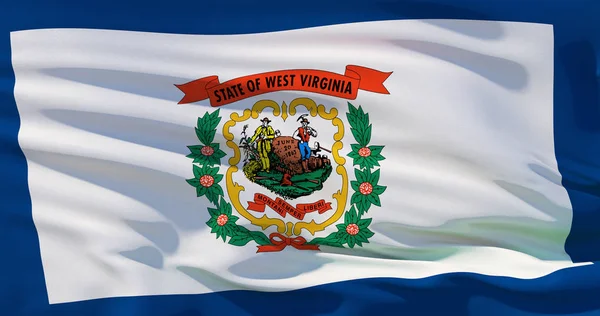 Bandera de Virginia Occidental ondeando, Estados Unidos de América. Alto nivel de calidad —  Fotos de Stock