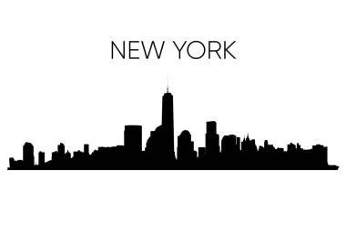 New York silüeti silueti. Vektör Illustration.