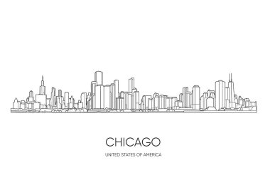 Chicago silüeti. Vektör Illustration