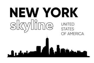 New York silüeti silueti. Vektör Illustration.