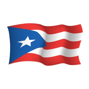 Waving vector flag of Puerto Rico. Commonwealth of Puerto Rico  clipart