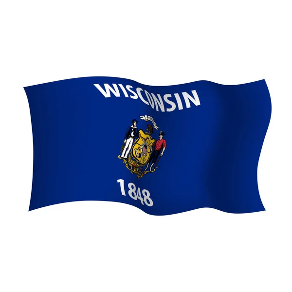 Wisconsin vektorflagga. — Stock vektor