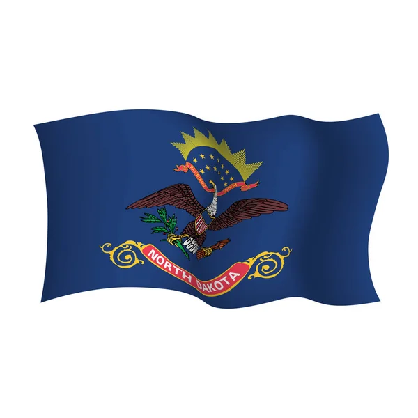 北达科他州挥舞着矢量州旗。美利坚合众国 — 图库矢量图片#