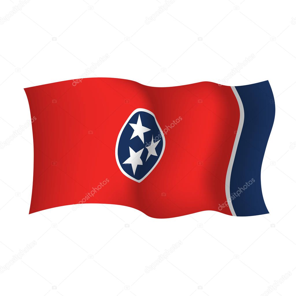 Tennessee state waving flag. Vector illustration of Tennessee 