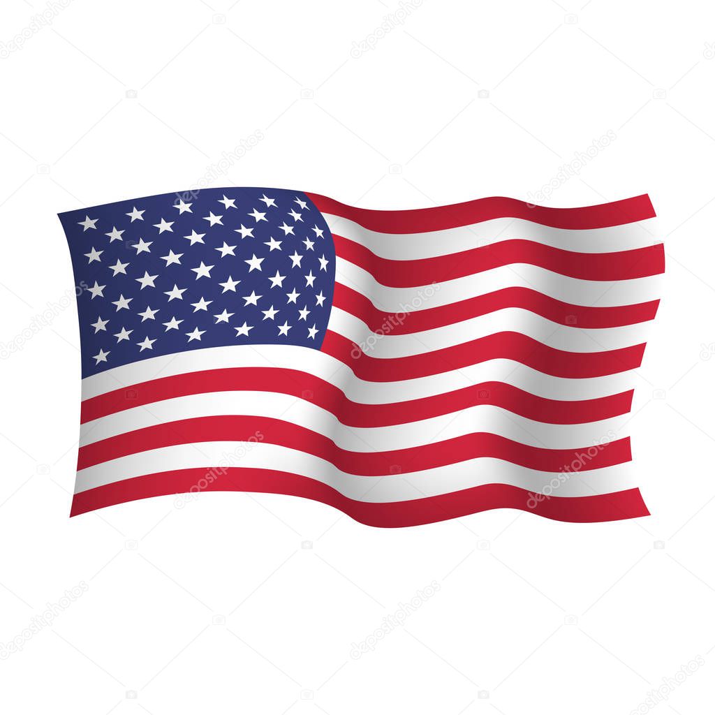 United States waving flag. Vector illustration waving flag USA