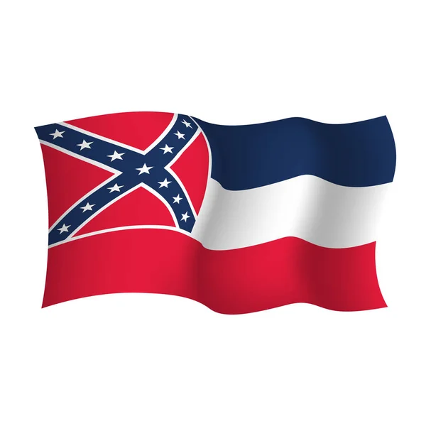 Mississipi vector vlag. Vector illustratie. Verenigde Staten van am — Stockvector