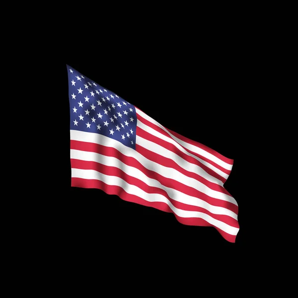 Estados Unidos ondeando bandera. Bandera vectorial de Estados Unidos con sombras y d — Vector de stock