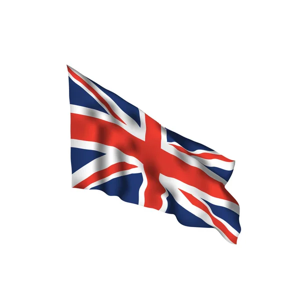 Uk integetett zászló. Az Egyesült Királyság vektor zászlaja — Stock Vector