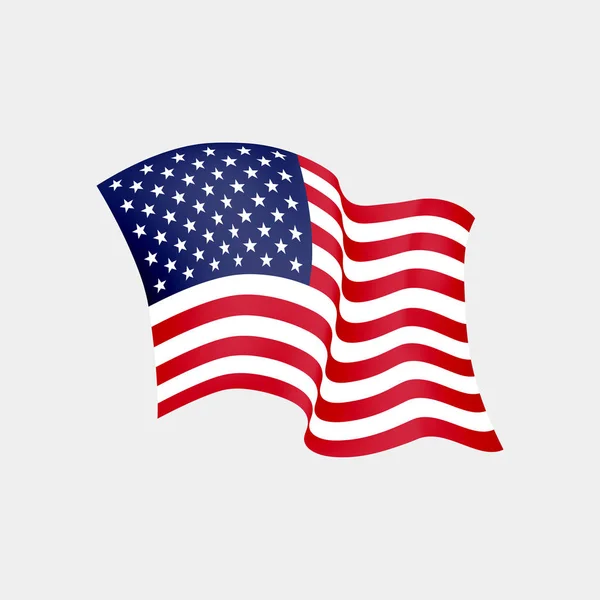 United States of America waving flag. Vector illustration. US wa — Stock Vector