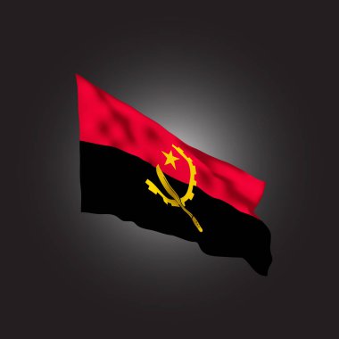 Rüzgarda Angola bayrağı. Vektör çizimi