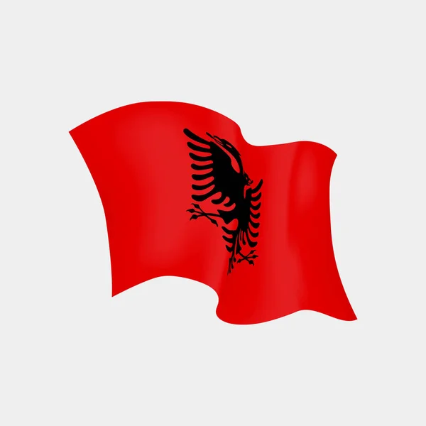 Albanië fladderende vlag. Vector illustratie Tirana — Stockvector