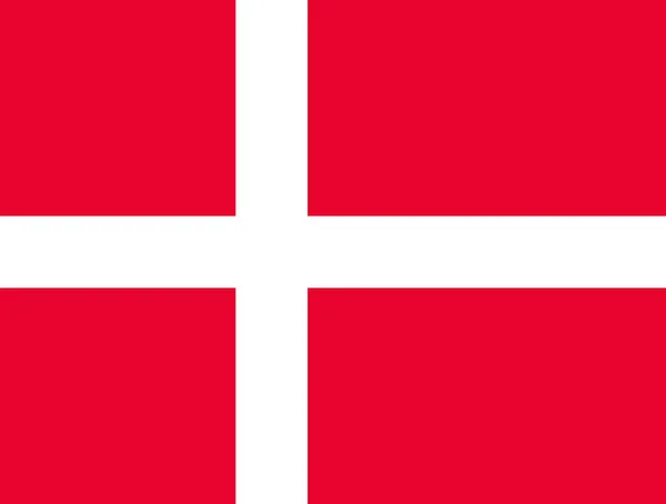 Dannebrog, oficjalna flaga wektorowa Danii. — Wektor stockowy