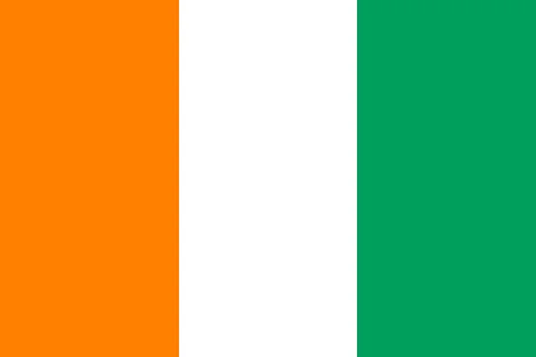 Ivory Coast vector flag. Drapeau de la C��te d'Ivoire. — Stock Vector