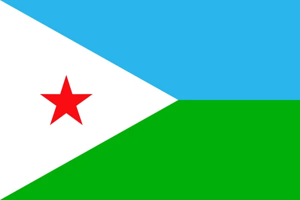 Bandiera Gibuti. Drapeau de Gibuti. Illustrazione vettoriale — Vettoriale Stock
