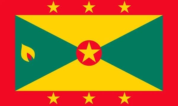 Grenada-Nationalflagge. Vektorillustration. St. Georgen — Stockvektor