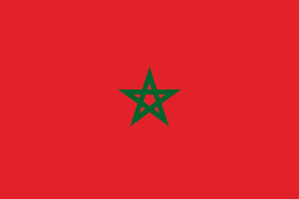 Marockos flagga. Vektor illustration. Rabat — Stock vektor