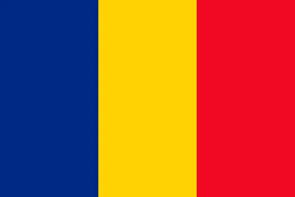 Bandera nacional de Rumanía. Ilustración vectorial. Bucarest — Archivo Imágenes Vectoriales