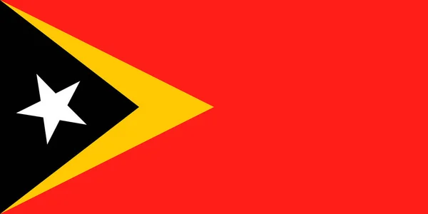 Timor Oriental bandera nacional. Ilustración vectorial. Dili. — Vector de stock