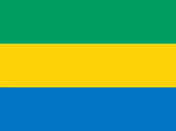 Bandeira nacional do Gabão. Ilustração vetorial. Libreville. —  Vetores de Stock