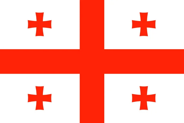 Bandeira nacional da Geórgia. Ilustração vetorial. Tbilisi. — Vetor de Stock