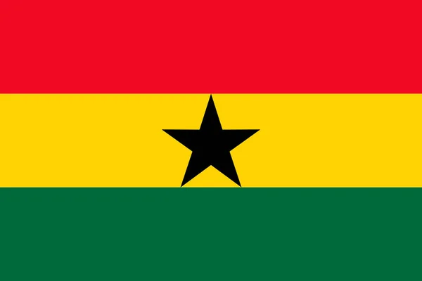 Ghana-Nationalflagge. Vektorillustration. Akkra — Stockvektor