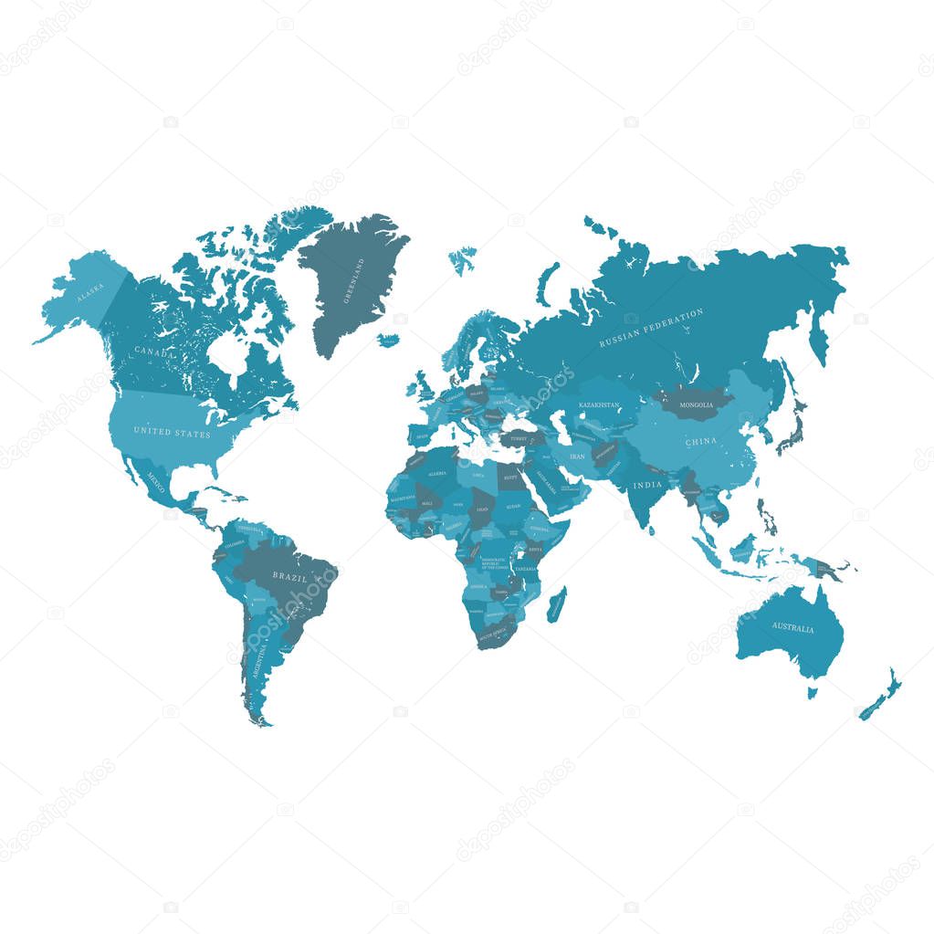 Map of the world. Vector hand drawn illustration