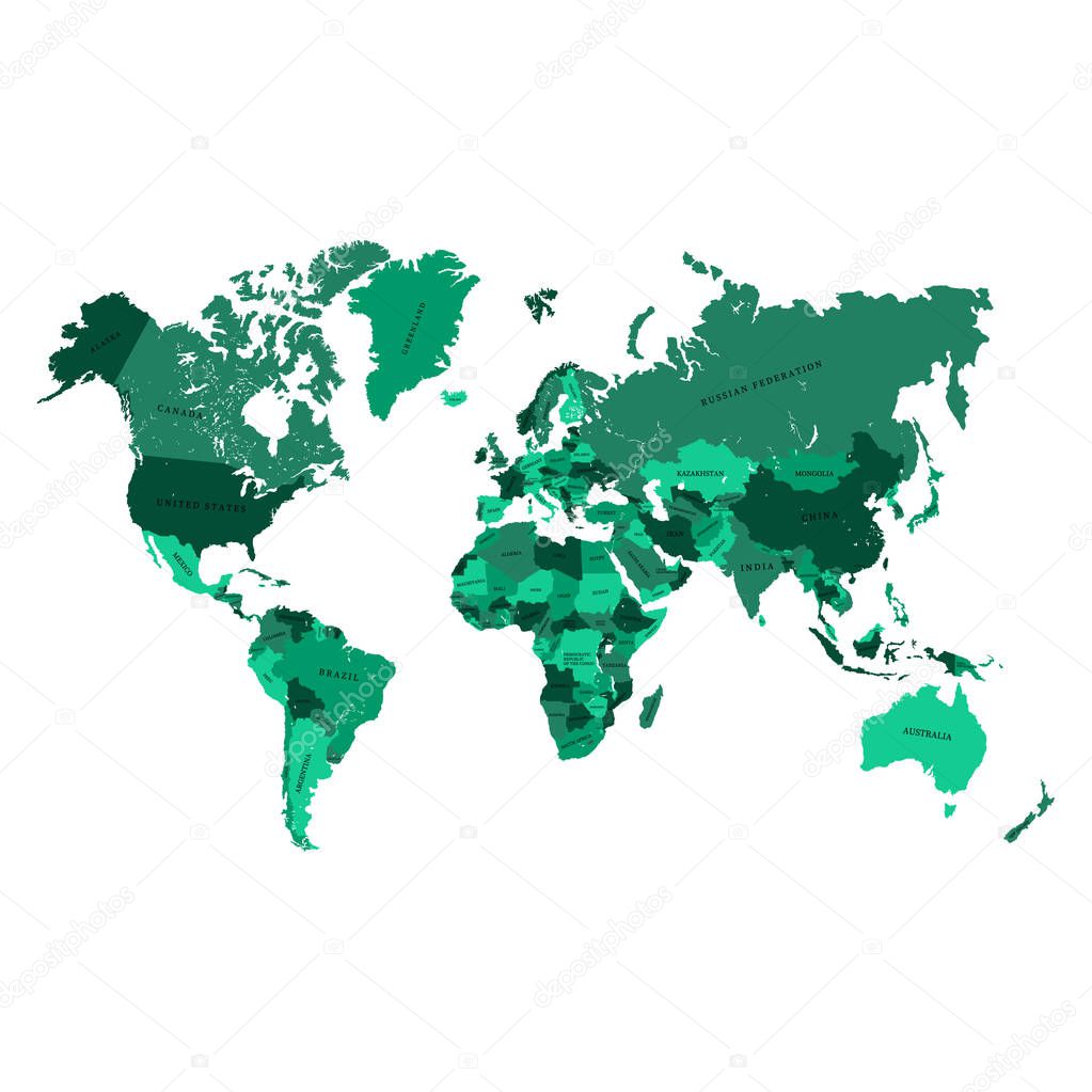 World map vector illustration. Quality map for cutting 