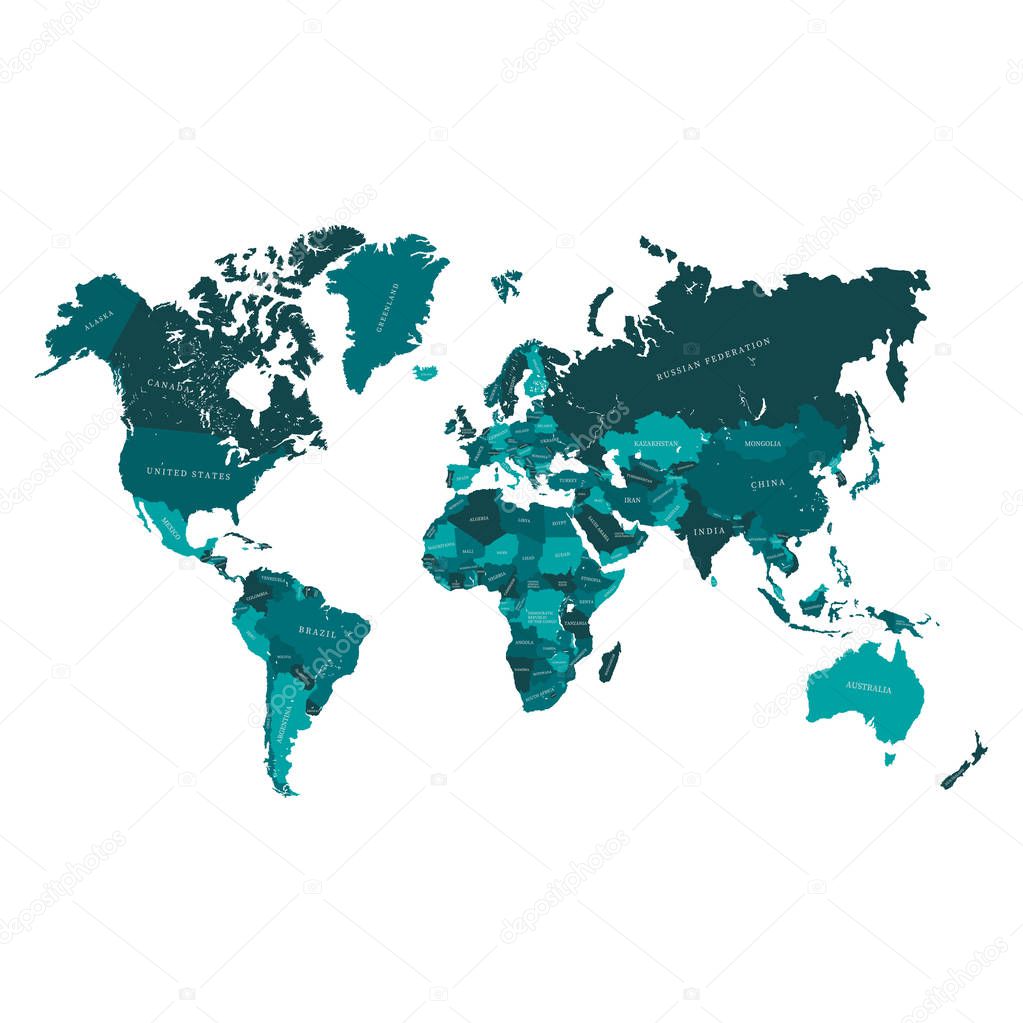 Map of the world. Vector hand drawn illustration