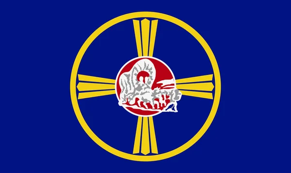 Η σημαία του διανύσματος Ομάχα, Νεμπράσκα, Ηνωμένες Πολιτείες — Διανυσματικό Αρχείο