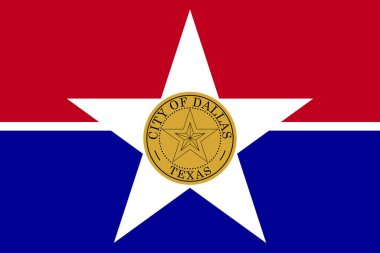 Dallas, Teksas, Amerika Birleşik Devletleri bayrağı. Vektör illustra