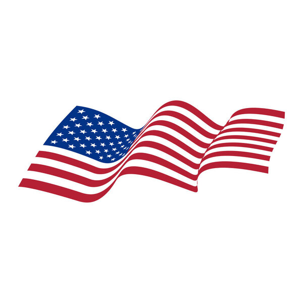 US flag vector. Stars and Stripes. Old Glory. Waving flag