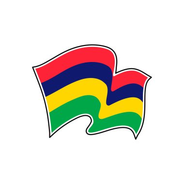 Mauritius ulusal bayrağı. Vektör illüstrasyon. Port Louis