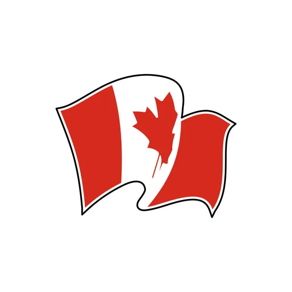 Bandera nacional de Canadá. Ilustración vectorial. Ottawa. — Vector de stock