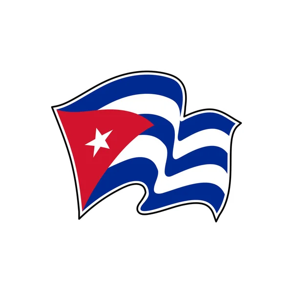 Kubai zászló. Vektoros illusztráció. Havanna — Stock Vector
